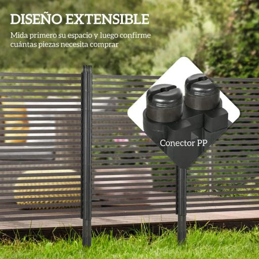 Valla de Jardín de Acero con Revestimiento de PE 2 Modos de Instalación para Plantas Animales 93x22x150 cm Marrón [6]