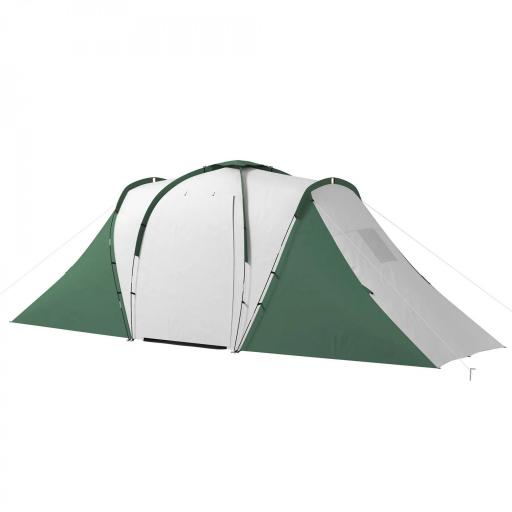 Tienda de Campaña para de 4-6 Personas con 2 Dormitorios Tienda de Camping Impermeable 3000 mm 555x225x190 cm Gris Verde [9]