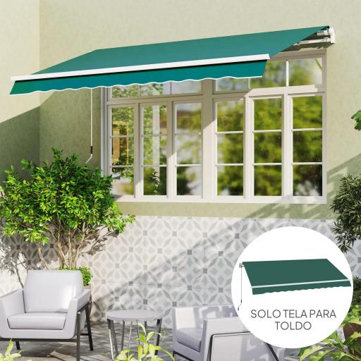 Techo de Repuesto para Toldo 282x250 cm con Protección UV 50+ Impermeable para Patio Terraza Jardín Verde [3]