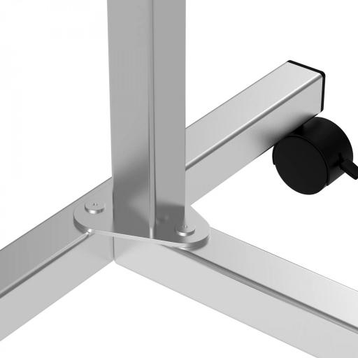 Mesa Auxiliar con Ruedas con Altura Ajustable y Marco de Metal Carga 20 kg 77x40x76-100 cm Negro y Plata [7]