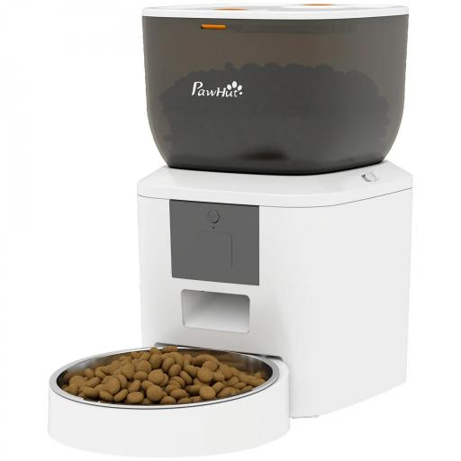 Comedero Automático 4L WiFi 2.4G para Gatos Perros con Control App 2 Cuencos 1-10 Comidas al Día Grabadora Voz 10s [8]