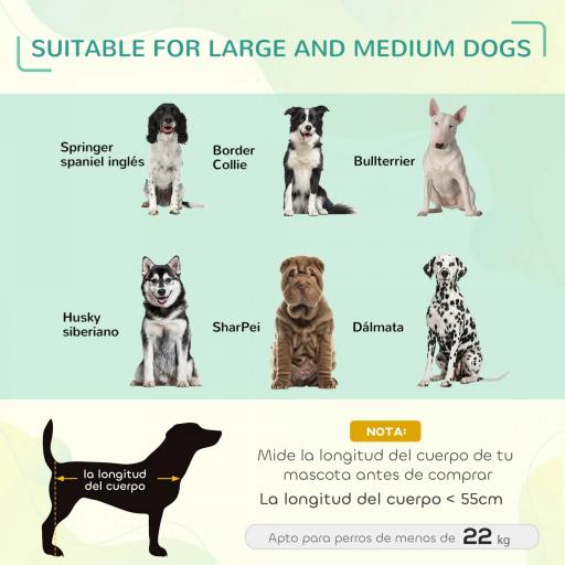 Cama Elevada para Perros 110x75x20 cm con Marco de Acero para Interior Exterior Negro [2]