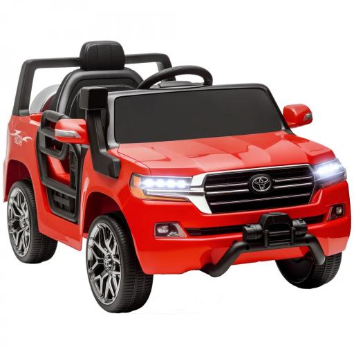 Coche Eléctrico para Niños de +3 Años Toyota LAND CRUISER con Batería 12V Mando a Distancia y Música MP3 Rojo [8]