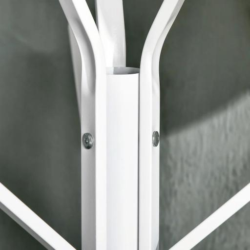 Perchero de Pie Forma de Árbol Perchero para Ropa de Metal con 9 Ganchos y Estante Perchero Vintage 45x45x180 cm Blanco [7]