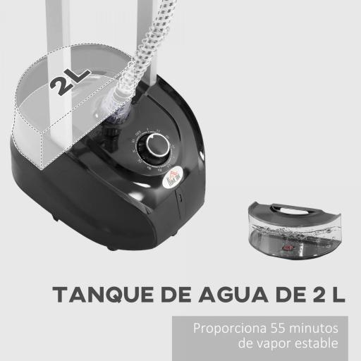 Plancha de Vapor Vertical 1950W 2 L con Temperatura Ajustable en 11 Niveles y Barra Telescópica Negro [1]