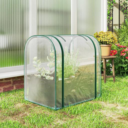 Mini Invernadero con Bolsa de Plantación Invernadero Pequeño Portátil para Interior y Exterior 68x50x70 cm Verde [6]
