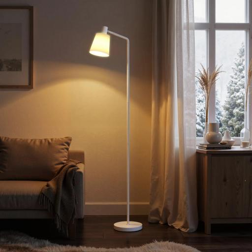 Lámpara de Pie LED Regulable con 3 Temperaturas de Color 3000K-6500K Pantalla Giratoria Bombilla E27 Blanco [3]