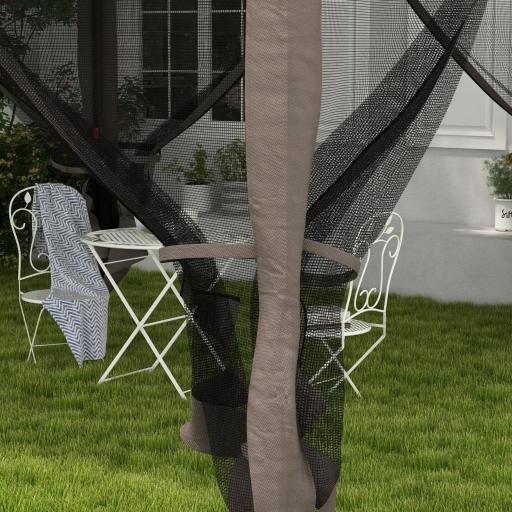 Carpa Plegable Gazebo 3,3x3,3 m con 4 Paredes Laterales de Malla Anti-UV y Bolsa de Transporte Gris [7]