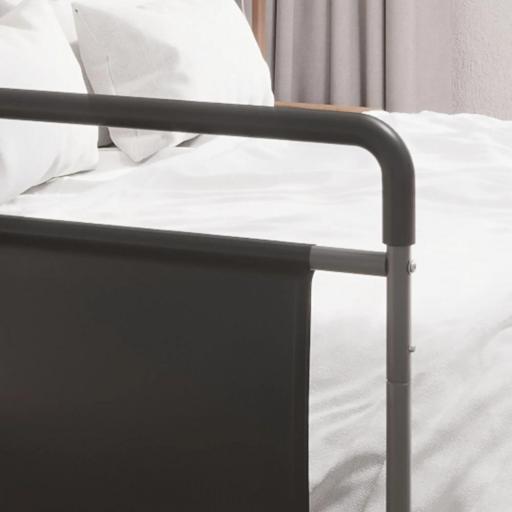 Barandilla de Cama Adulto Asidero para la Cama con Altura Ajustable Bolsillo de Almacenamiento 71x61x86-104 cm Gris [3]