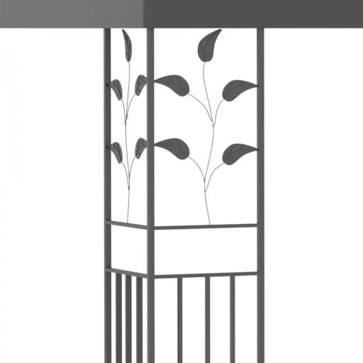 Cenador de Jardín 3x3m con Doble Techo Estructura de Acero Resistente al Agua para Exterior Patio 295x295x270 cm Gris [5]