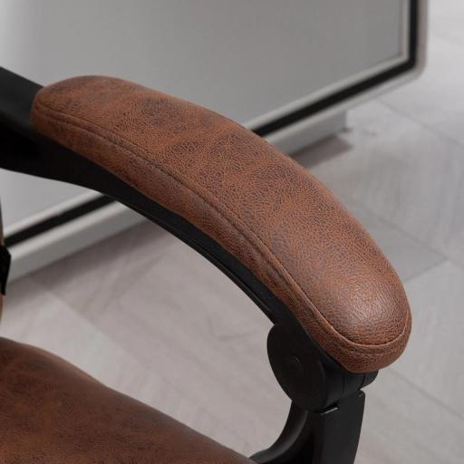 Silla de Oficina con 6 Puntos de Masaje Ajustable con Función Calefacción Reposapiés Retráctil y Control Remoto Marrón [7]