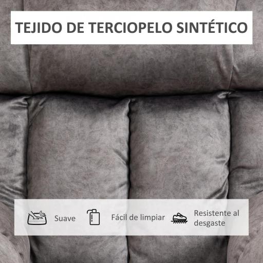 Sillón Levanta Personas Eléctrico con Reclinación hasta 135° Mando a Distancia Reposapiés y 2 Bolsillos Gris [3]