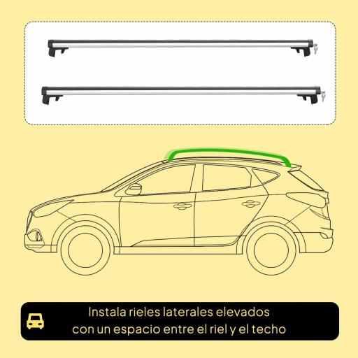 Barras de Techo Universales para Vehículos de Aluminio Bacas Portaequipajes Coche Automóvil Baca para Coche Universales con Cerradura Carga 75 kg 123,5 cm Plata [3]