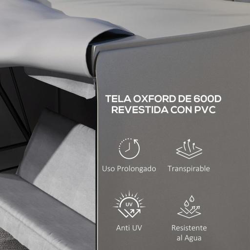 Funda para Balancín de Jardín con Cremallera Cubierta para Muebles de Exterior 205x124x164 cm Gris Claro [2]