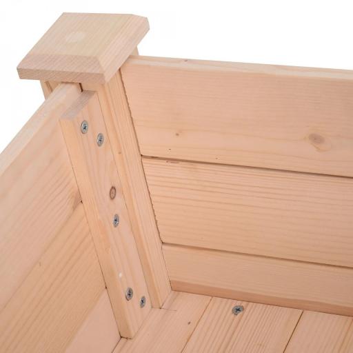 Huerto Urbano Elevado de Madera 86x46x76 cm con Tela no Tejida para Cultivos Plantas Flores Natural [6]