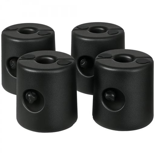 Pack de 4 Pesos para Carpas Plegables Soportes Rellenables con 8,7 kg de Agua o 12 kg de Arena Ø21,5/24x25,5 cm Negro [3]