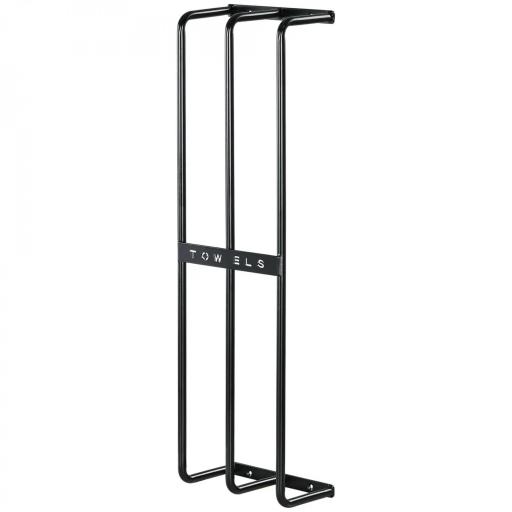 Toallero de Pared con 3 Barras y Marco de Metal Soporte de Toallas para Hotel 21x12x74 cm Negro [9]