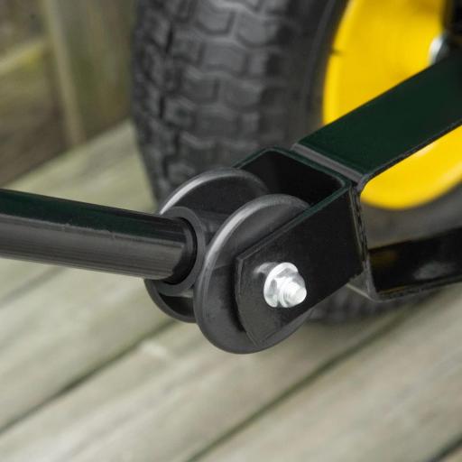 Carro de Jardín Basculante Capacidad 125 L Carga 200 kg con Marco de Acero y 4 Ruedas Neumáticas Verde [6]