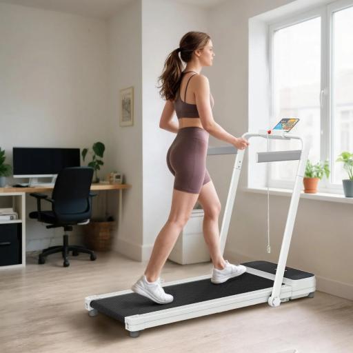 Cinta de Correr Plegable Inclinado Debajo del Escritorio con 2.5HP 0-12 KM/H Pantalla LED Control Remoto y Soporte