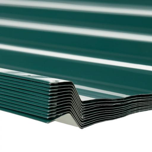 Juego de 12 Paneles para Tejado de Acero Galvanizado 7m² para Caseta de Herramientas Cobertizo 129x45cm Verde [2]