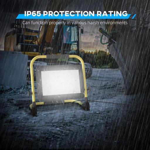 Foco LED con 8500 Lúmenes IP65 6500K Resistente a la Intemperie Ajustable y Portátil 35x20x32 cm Amarillo [9]