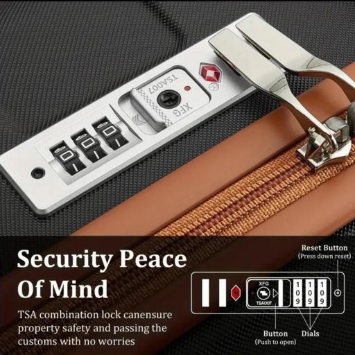 Maletas de viaje Imiomo, equipaje de mano para aviones, 20 pulgadas, con carcasa dura, ruedas univer, bolsa de viaje grande y bolsa de tocador. [6]