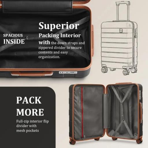 Maletas de viaje Imiomo, equipaje de mano para aviones, 20 pulgadas, con carcasa dura, ruedas univer, bolsa de viaje grande y bolsa de tocador. [1]