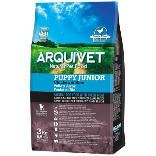 Alimento Super Premium de Pollo y Arroz para cachorros (carne fresca)