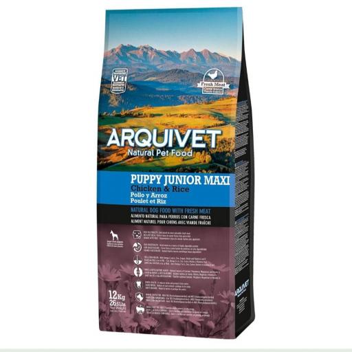 Alimento Super Premium de Pollo y Arroz para cachorros y perros jóvenes Maxi (carne fresca) [3]