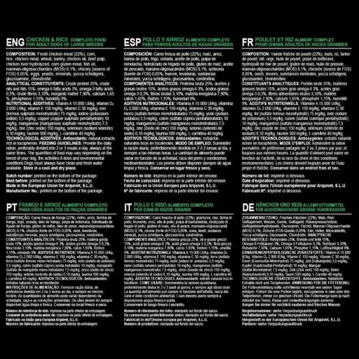 Alimento Super Premium de Pollo y Arroz para perros de razas grandes (carne fresca) [3]