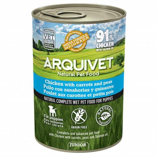 Paté de pollo con zanahorias para cachorros y perros jóvenes 400 gramos