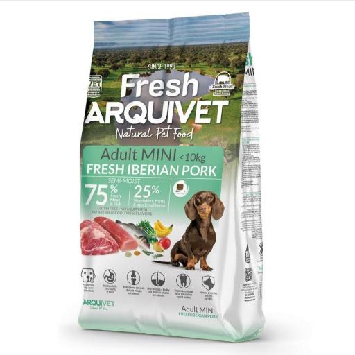 Alimento semihúmedo con Cerdo Ibérico fresco para perros de razas mini - Fresh