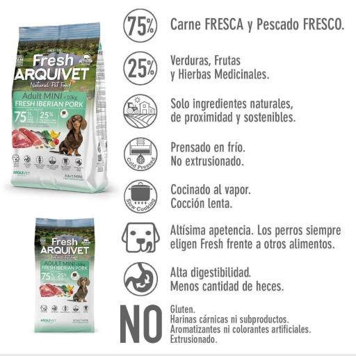 Alimento semihúmedo con Cerdo Ibérico fresco para perros de razas mini - Fresh [3]