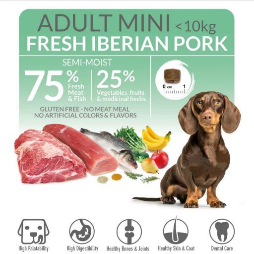Alimento semihúmedo con Cerdo Ibérico fresco para perros de razas mini - Fresh [2]