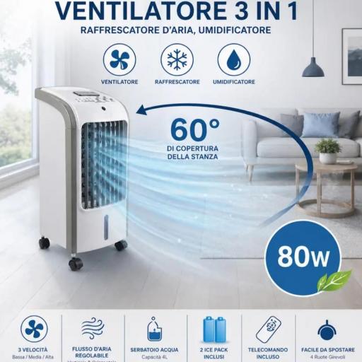 Enfriador de Aire Frío con 2 Bloques Refrigerantes y Control Remoto [0]
