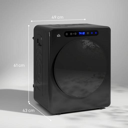 Secadora de Evacuación 5 KG 1000W Función Antiarrugas Función Esterilizar Temporizador Pantalla LED Táctil Negro [1]