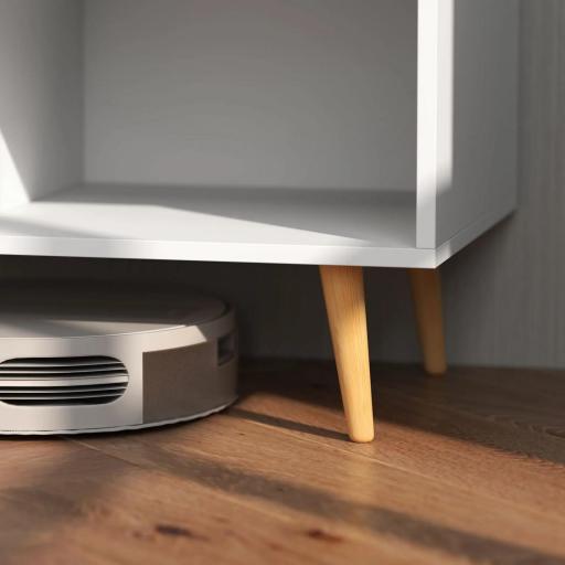 Mueble de TV para Televisores de hasta 60" Mesa para TV de Salón Comedor Moderna con Armario y 3 Compartimentos 120x40x55 cm Blanco [7]