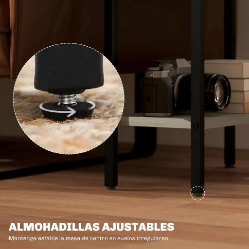 Mesa Auxiliar Estrecha de 3 Niveles con Estantes Abiertos y Estructura de Acero para Salón Dormitorio 43x18x62,5cm Gris [6]