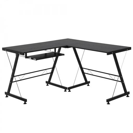 Mesa de Ordenador PC Escritorio para Oficina Hogar 2 Tipos Mesa Esquinera Forma L 130x130x73,5 cm Escritorio Recta Marco Acero [9]