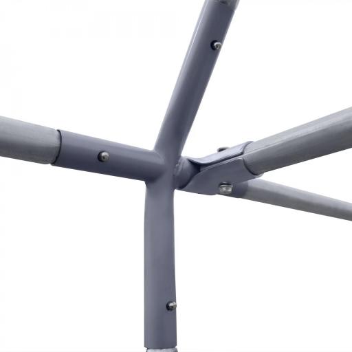 Gallinero para Exterior Grande 2,8x3,8x1,95 m Jaula de Gallinas de 2 Habitaciones Cubierta de Tela Oxford Anti-UV Plata [6]