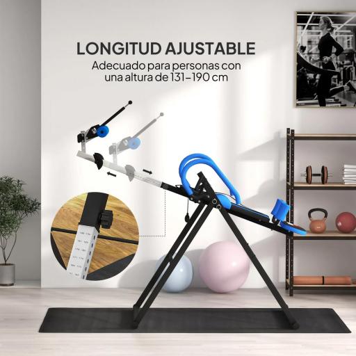 Tabla de Inversión Plegable con Inclinación hasta 90° y Cinturones de Seguridad 79x114x153 cm Azul y Negro [4]