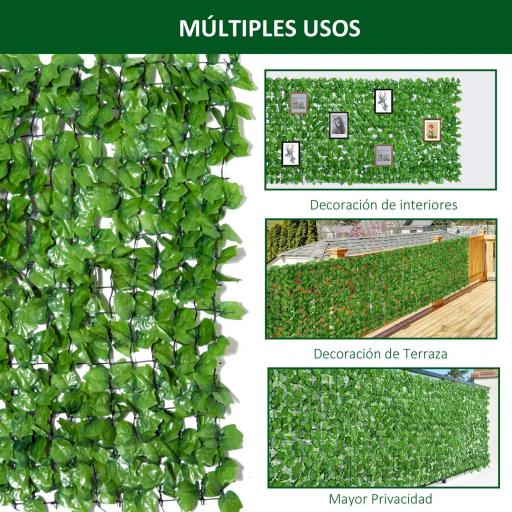 Seto Artificial en Rollo 3x1m para Valla Balcón Barandilla Valla de Privacidad Planta Decorativa PE [4]