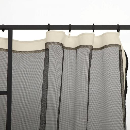  4 Paneles Laterales 3x2 cm para Carpa de Jardín Tela Mosquitera para Cenador Gazebo con Cremalleras y Anillas Negro [5]