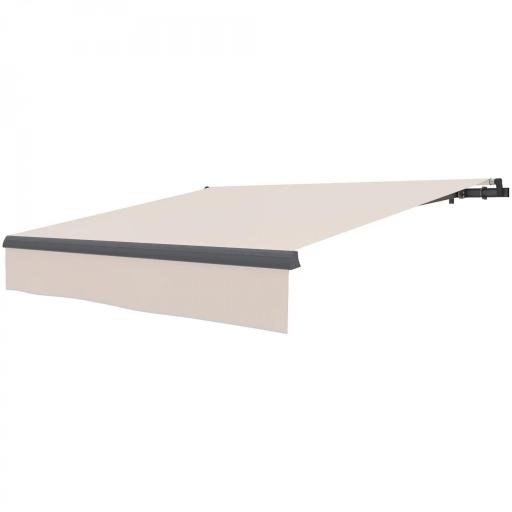 Toldo Manual Retráctil para Jardín con Manivela Protección UV Estructura de Metal y Aluminio 295x200 cm Crema [8]