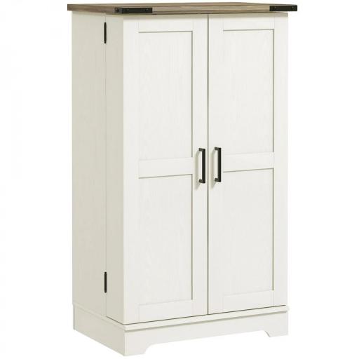 Armario Despensa Cocina con 2 Puertas 16 Estantes y Estante Ajustable para Comedor Salón 60x40x104 cm Crema [9]
