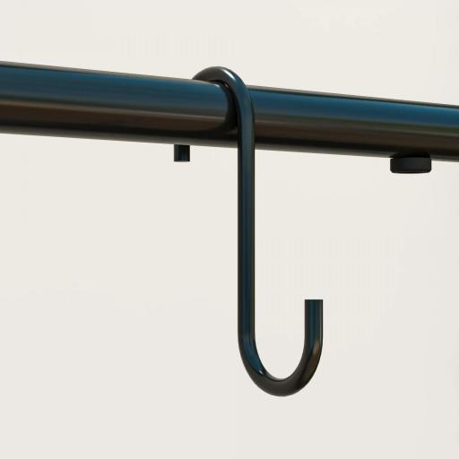 Estantería para Plantas de 3 Niveles con Ganchos de Metal Barra para Colgar para Interior y Exterior Negro [7]