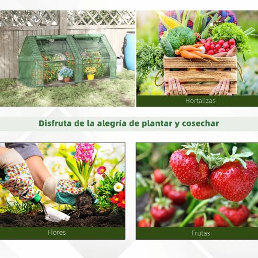 Invernadero de Exterior con Cubierta Doble Ventanas y Marco de Acero para Cultivar Plantas Flores 180x90x90 cm Verde [2]