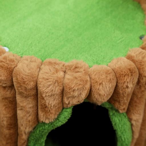 Árbol Rascador para Gatos 53 cm Diseño de Tronco con Casita Cama Poste de Yute Bolas Marrón y Verde [6]