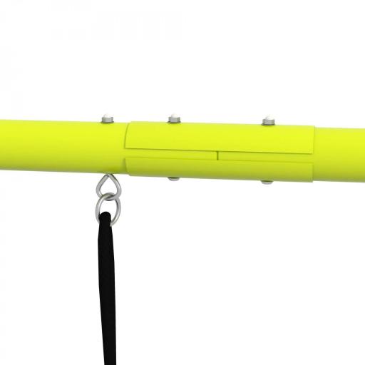 Columpio para Niños con Altura Ajustable 2 Sillas Trepador Red de Escalada y Anti-UV 260x185x180 cm Gris y Verde [6]