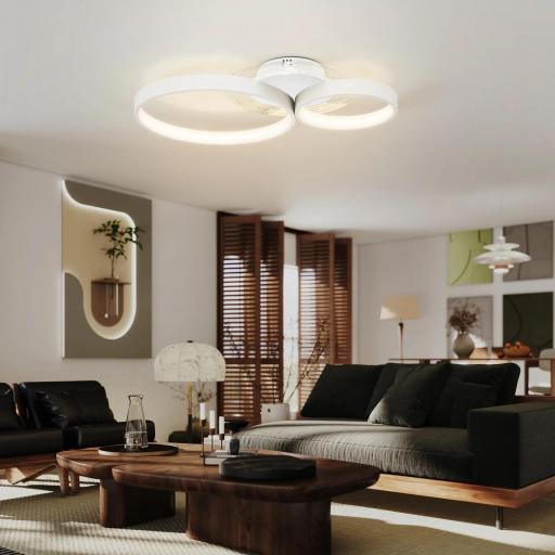 Lámpara de Techo LED 40W 3000 K/4000 K/6500 K para Dormitorio Salón Cocina Comedor Blanco [6]